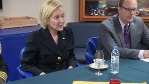 Ambassador Lana Marks visits USS Carney