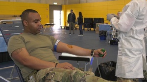 USAG Ansbach community participate in blood drive at Katterbach Kaserne.