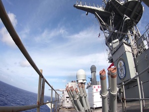 USS Germantown (LSD 42) launches Chaff