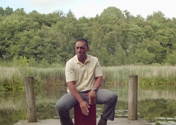 Soldier Keeps Beat Going Playing Drums