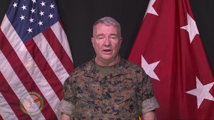 Gen. Kenneth F. McKenzie Jr. addresses the USCENTCOM HQ on the COVID-19 Response