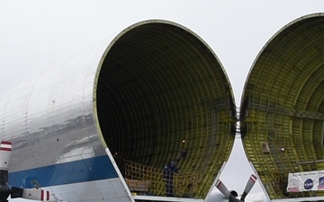 NASA &quot;Super Guppy&quot; Loading Orion Spacecraft (B-Roll)