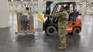 FEMA Field Hospital for setup at the Jacob Javits Convention Center in New York City