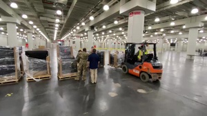 FEMA Field Hospital for setup at the Jacob Javits Convention   Center in New York City