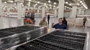 FEMA Field Hospital for setup at the Jacob Javits Convention Center in New York City