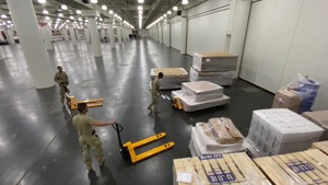 FEMA Field Hospital for setup at the Jacob Javits Convention Center in New York City