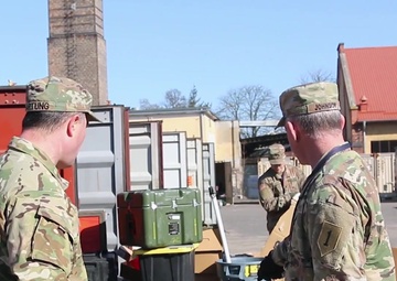 1ID Fwd Soldiers conduct container maintenance in Poland