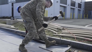 Connecticut Air National Guard constructs mobile shelters in support of COVID-19 response (Package)