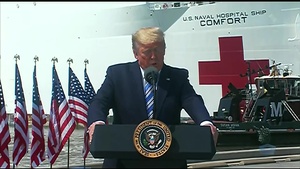 President, Defense Secretary Brief Reporters at USNS Comfort Departure