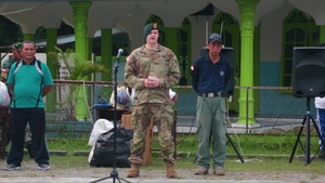 1st Special Forces Group (Airborne) and the Indonesian Air Force Specialized Force Corps partnered together to donate school supplies and sports equipment to Angkasa School