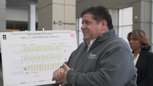 Governor Pritzker Tours McCormick Place Convention Center - COVID 19 - B Roll Reel
