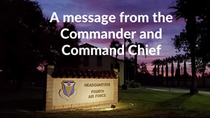 4th AF Commander & Command Chief send message to Airmen
