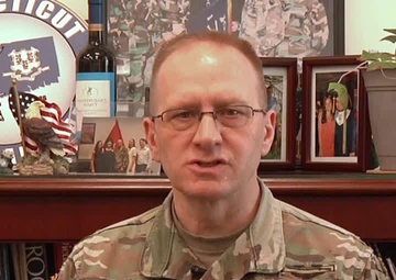 Maj. Gen. Fran Evon thanks Connecticut healthcare workers