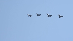 U.S. Air Force F-16 and German Eurofighter Typhoons