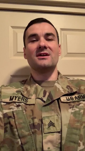 Sgt. Myers sends shout-out to healthcare workers and first responders