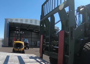 California National Guard’s 146th Airlift Wing transports pallets of ventilators bound for New York