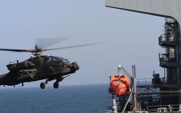 Apache training aboard Lewis B. Puller