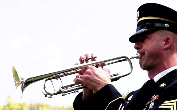 Unites States Army Europe Band &amp; Chorus Buglar playing TAPS v2