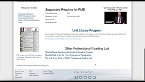Professional Military Education: Commandant’s Reading List