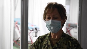 Interview with U.S. Lt. j.g. Stephanie Benn, a member of the patient transport team for the Military Sealift Command hospital ship USNS Comfort (T-AH 20).