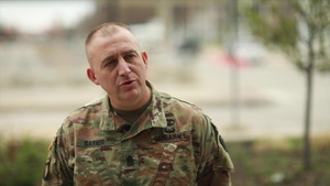 Command Sgt. Maj. Garner delivers a message on Easter Sunday