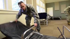 B-Roll: New Hampshire National Guard sets up alternate care site in Conway, N.H.