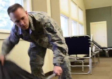 B-Roll: New Hampshire National Guard sets up alternate care site in Conway, N.H.