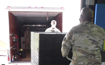 Pennsylvania guardsmen pack and ship medical supplies to East Stroudsburg, PA