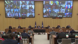 Meeting of NATO Ministers of Defence via teleconference (b-roll)