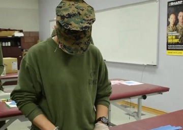 Aerial Delivery instructors, students make face coverings, surgical masks