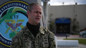 Capt. Eric Correll, Commander, Task Force 75, Addresses COVID-19 Guam Support
