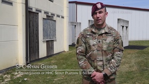 HHC 1-503rd Scouts Participates in a Visual Training Exercise Facebook