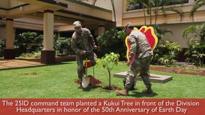 25th Infantry Division command team plants tree in honor of Earth Day