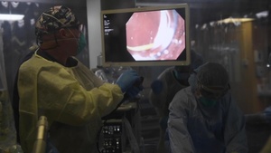 U.S. Navy Doctors, Nurses and Corpsmen Treat Patients in the ICU Aboard USNS Comfort