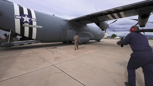 37th AS delivers supplies to Niamey B-Roll (Slow-Motion)