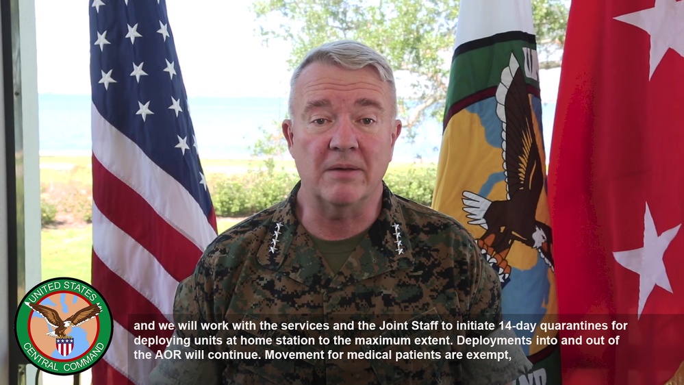DVIDS - Video - USCENTCOM commander addresses stop movement