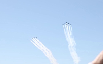 Air Force Thunderbirds and Navy Blue Angels Fly Over Newark University Hospital