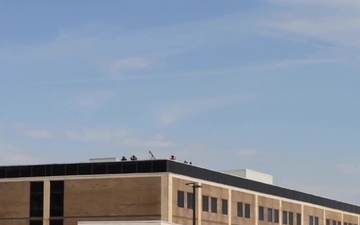 Whiteman AFB B-2 stealth bomber, A-10 and T-38 jet fly over Research Medical Center in Kansas City to salute COVID-19 healthcare teams