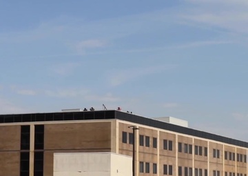 Whiteman AFB B-2 stealth bomber, A-10 and T-38 jet fly over Research Medical Center in Kansas City to salute COVID-19 healthcare teams