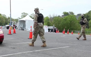 Time-lapse COVID19 testing lanes DC National Guard