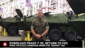 Maj. Gen. Joseph Shrader addresses RTFOC for MARCORLOGCOM