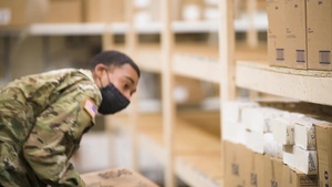 National Guard Covid-19 response: Warehouse Operations at alternate care facility in Novi, Mich.