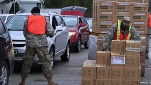 Vermont National Guard Food Distribution in Bennington, VT