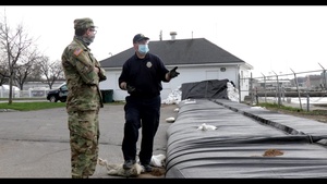 29April20 Operation Lake Ontario 2020 Rochester Yacht Club Water Bladder Dam Emplacment