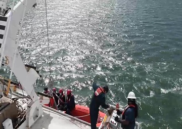 The hospital ship USNS Comfort (T-AH 20) anchors off the coast of Virginia