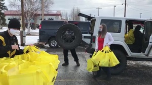 Fort Wainwright provide care bags for quarantine barracks