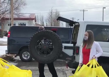 Fort Wainwright provide care bags for quarantine barracks