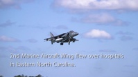 2nd Marine Aircraft Wing salutes our health care workers with a flyover