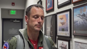Broll and interviews of flyover friday pilots returning, and testing the barrier cable