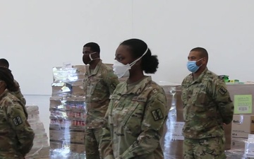Georgia Attorney General Visits Guardsmen At The Atlanta Food Bank